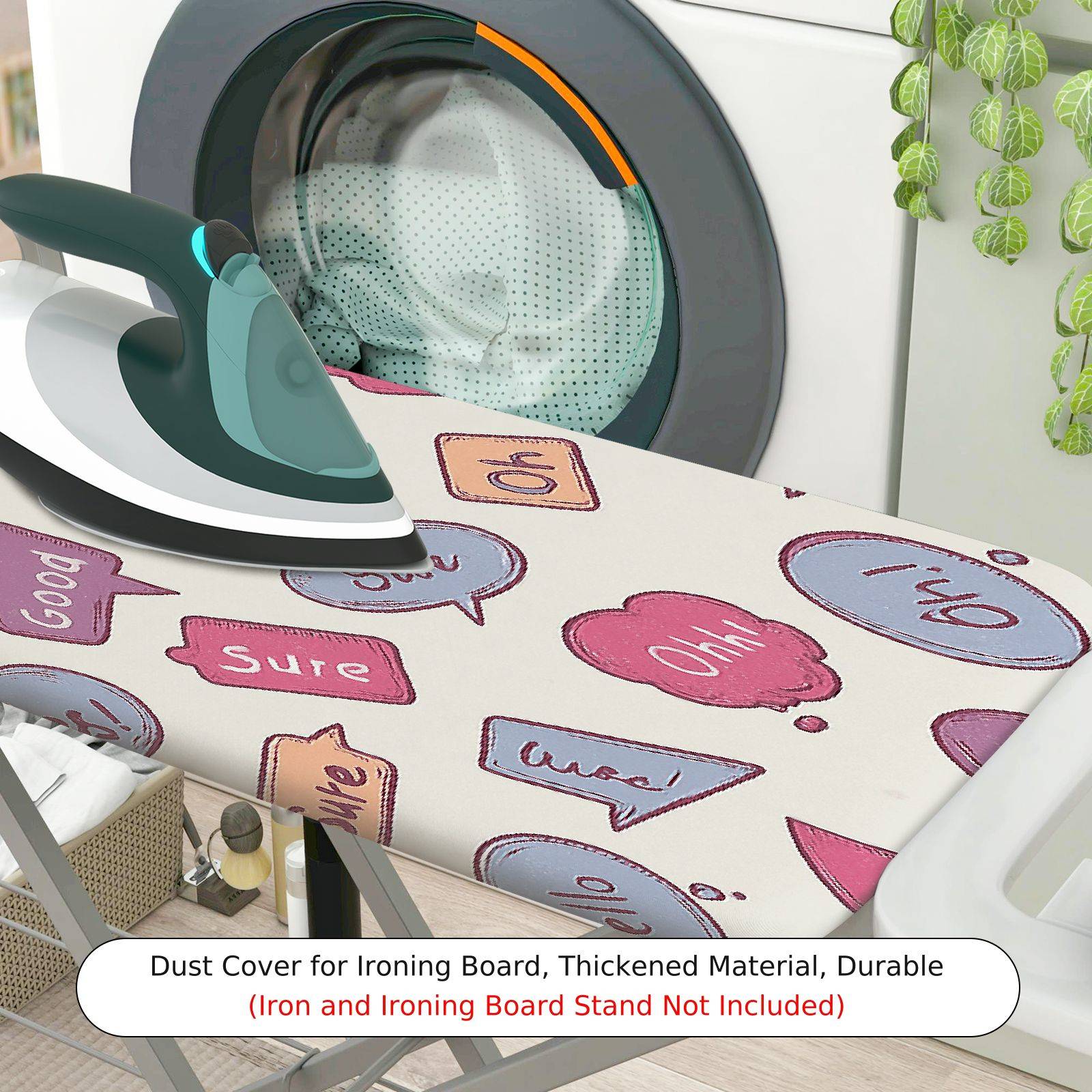 1-Piece Speech Bubble Colorful Fun  Ironing Board Cover, Universal Size, Without Board