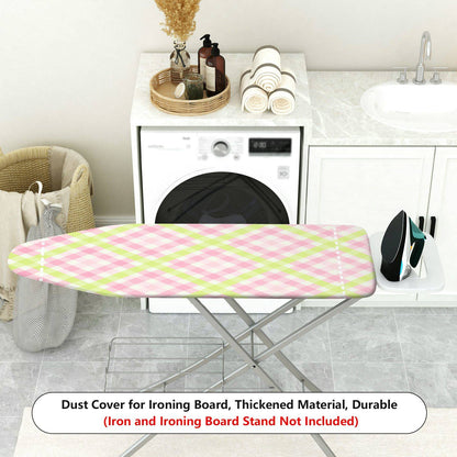 1-Piece Pink Green Plaid Pattern  Ironing Board Cover, Universal Size, Without Board