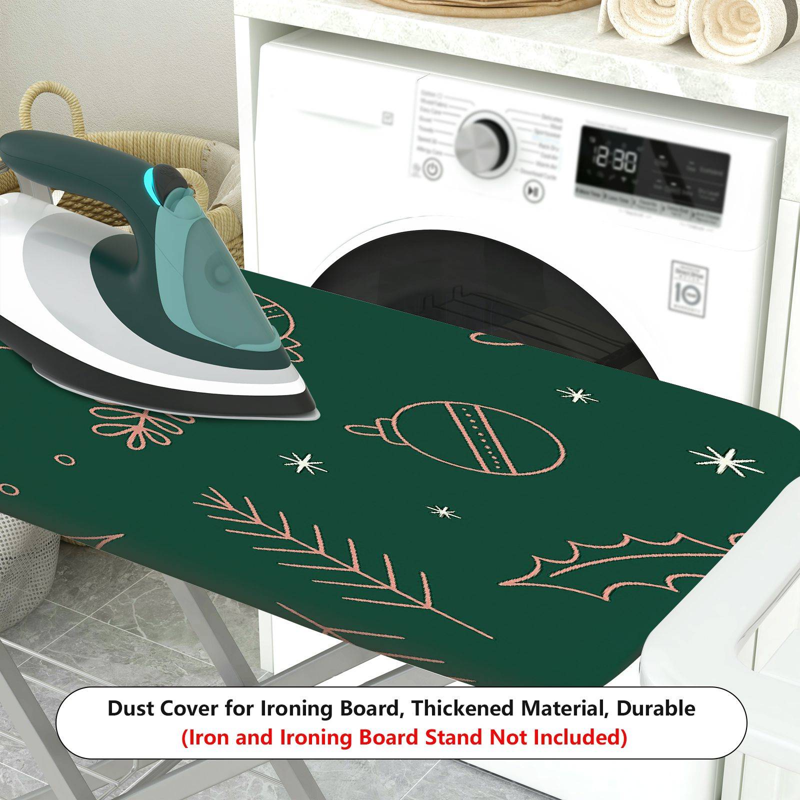 1-Piece Christmas Holiday Green  Ironing Board Cover, Universal Size, Without Board