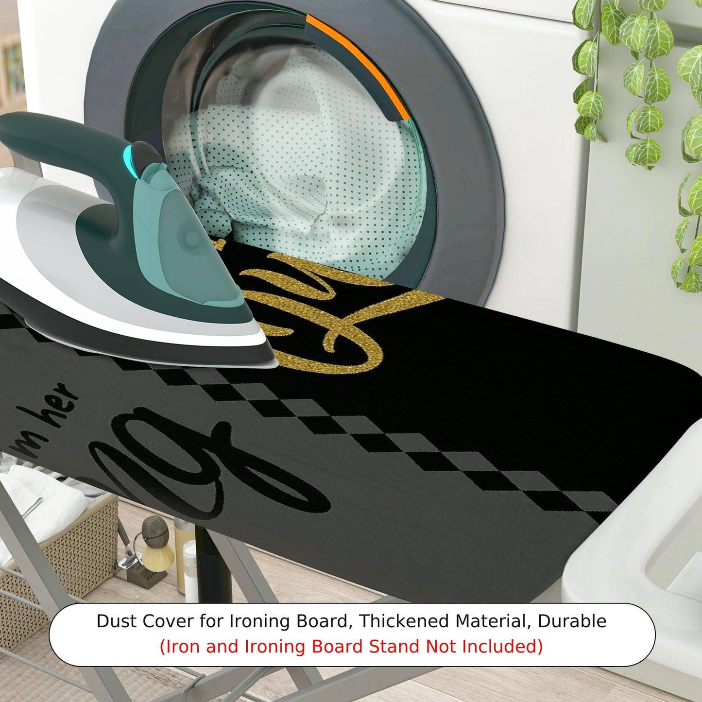 1-Piece Fun Queen Crown Print  Ironing Board Cover, Universal Size, Without Board