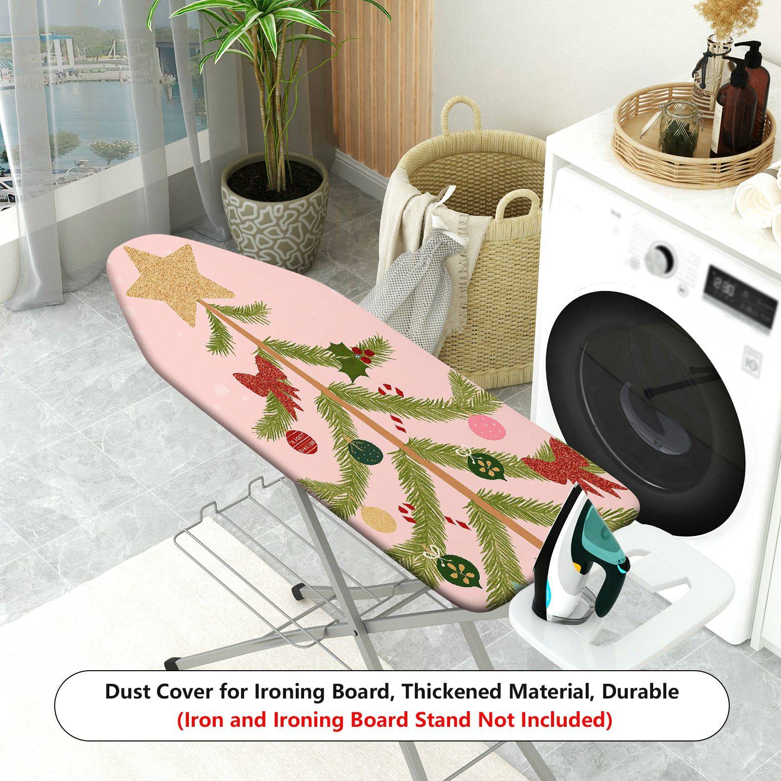 1-Piece Christmas Tree Star Ornament  Ironing Board Cover, Universal Size, Without Board