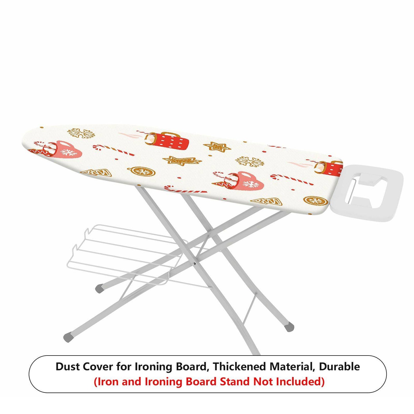 1-Piece Christmas Candy Cane Hot Cocoa  Ironing Board Cover, Universal Size, Without Board
