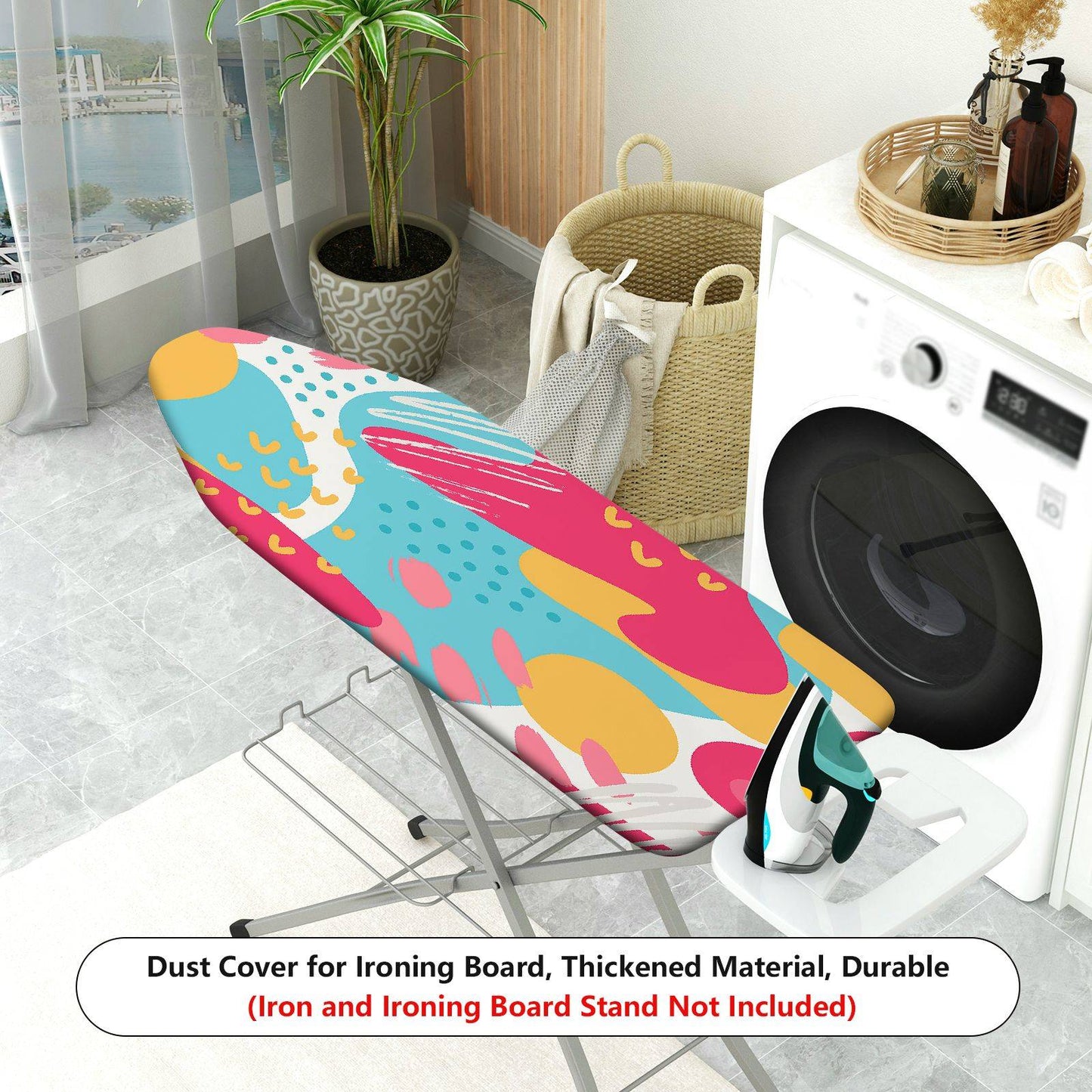 1-Piece Abstract Colorful Pattern Fun Pop Art  Ironing Board Cover, Universal Size, Without Board