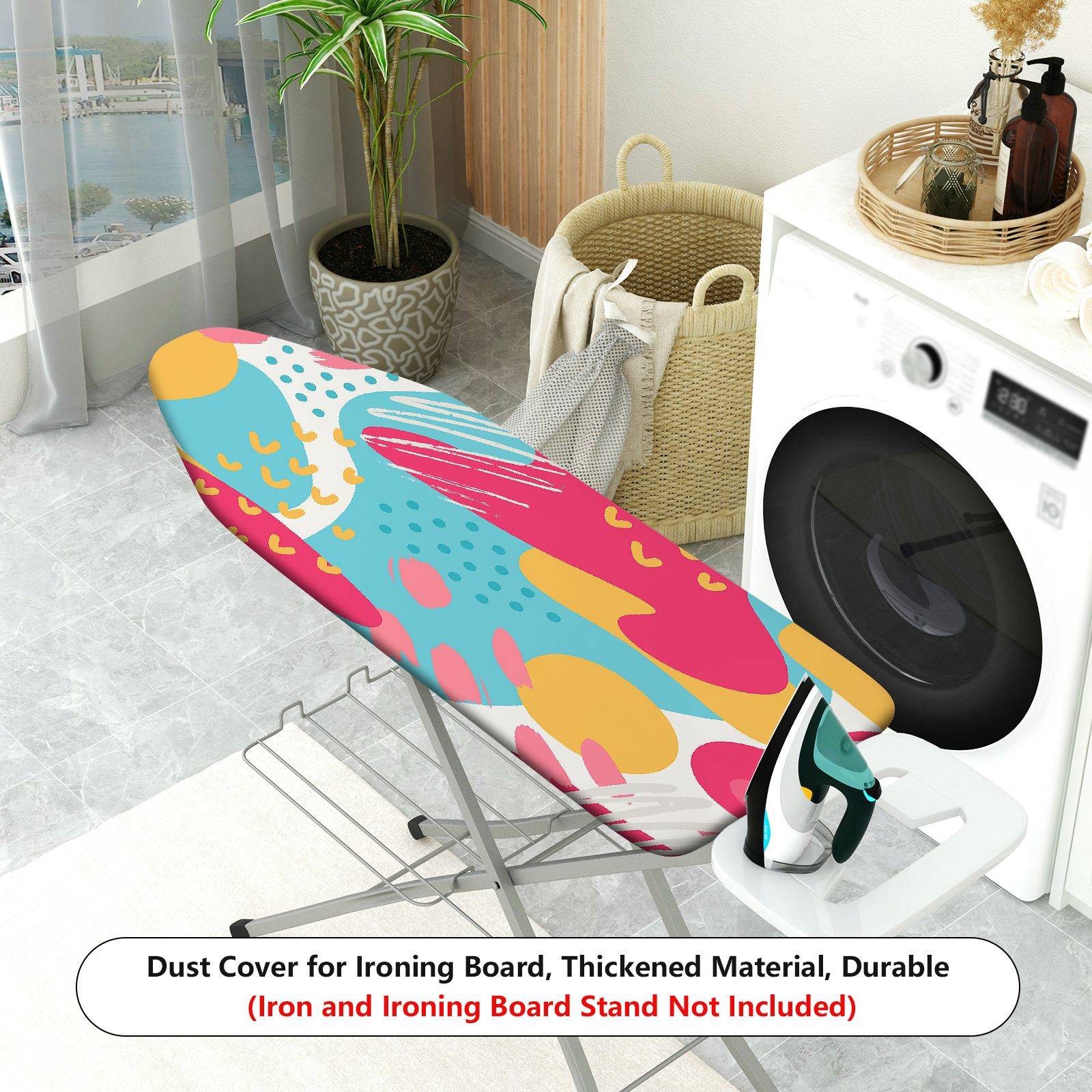 1-Piece Abstract Colorful Pattern Fun Pop Art  Ironing Board Cover, Universal Size, Without Board