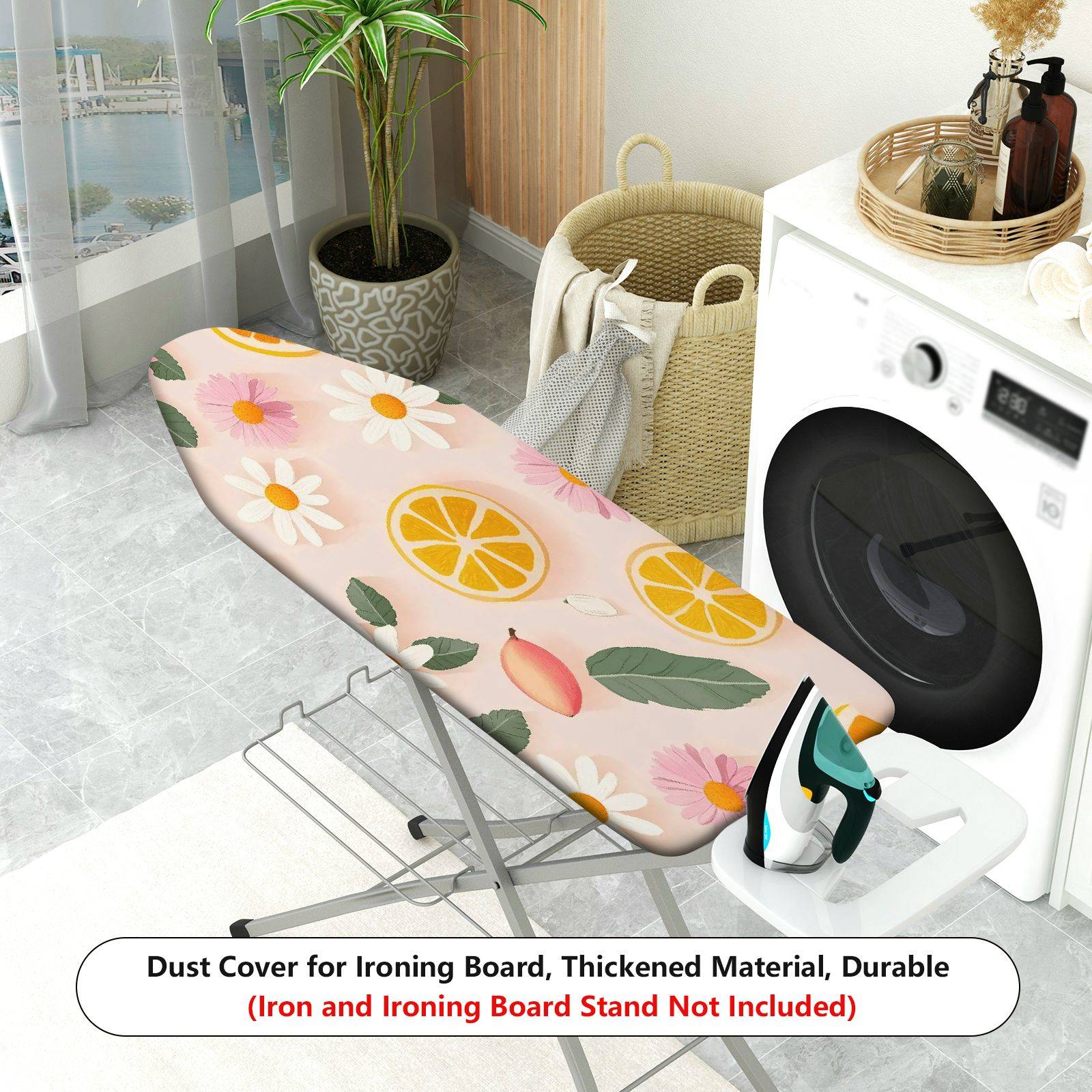 1-Piece Floral Fruit Pattern Vibrant  Ironing Board Cover, Universal Size, Without Board