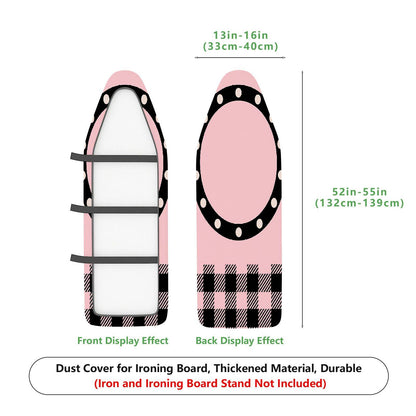 1-Piece Pink Plaid Polka Dot  Ironing Board Cover, Universal Size, Without Board