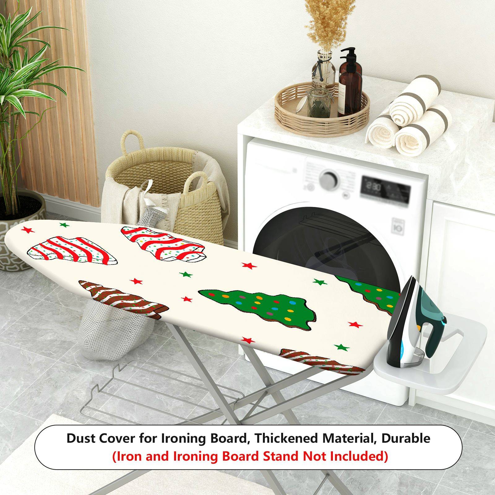 1-Piece Christmas Tree Bell Star  Ironing Board Cover, Universal Size, Without Board