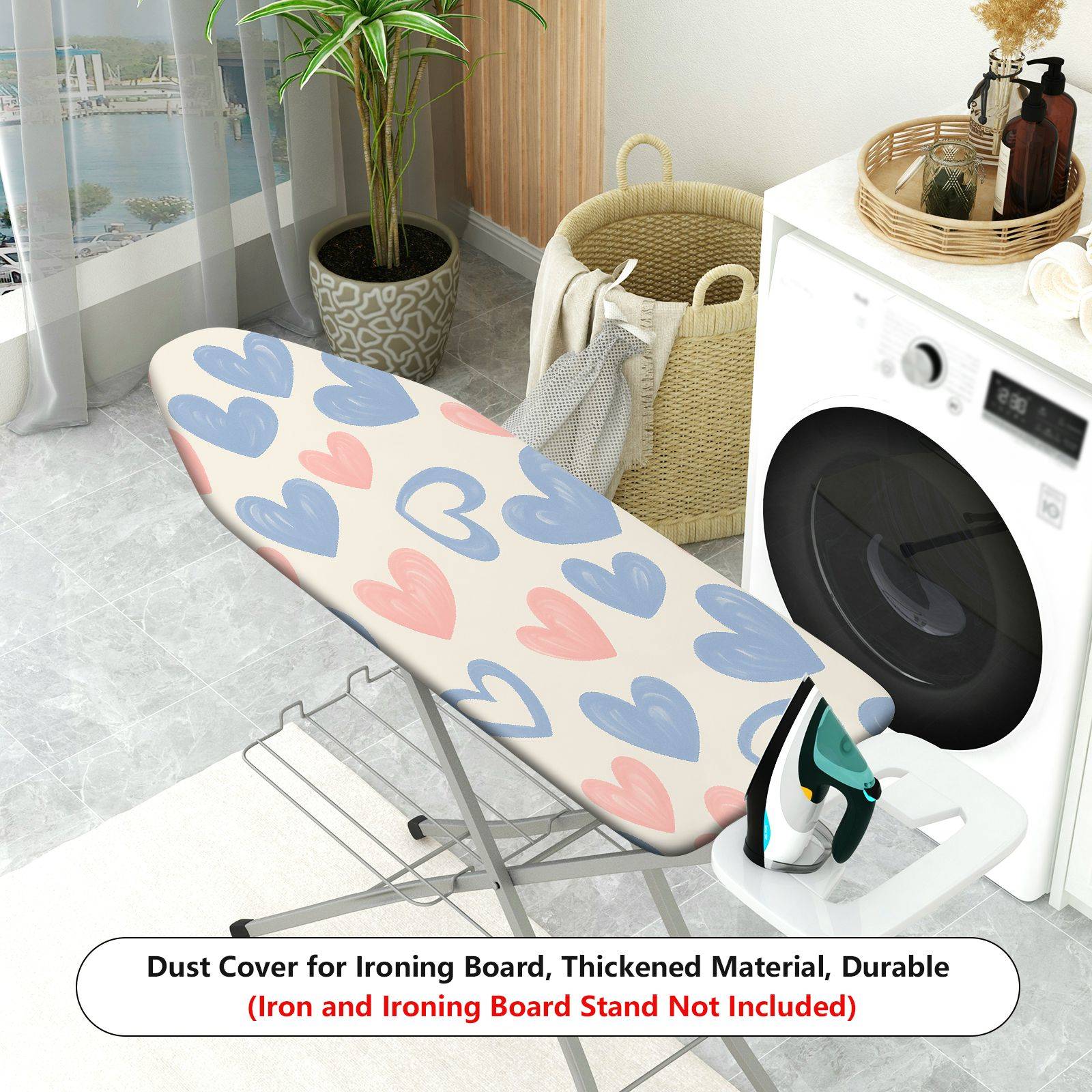 1-Piece Heart Pattern Pastel Design Cute  Ironing Board Cover, Universal Size, Without Board