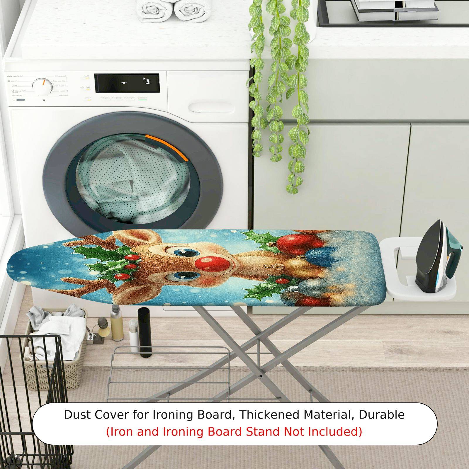 1-Piece Reindeer Christmas Snow  Ironing Board Cover, Universal Size, Without Board