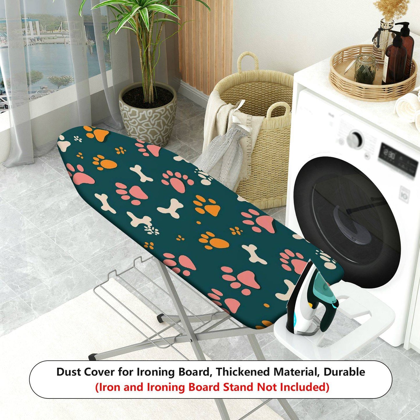 1-Piece Paw Bone Print Pet Cute  Ironing Board Cover, Universal Size, Without Board