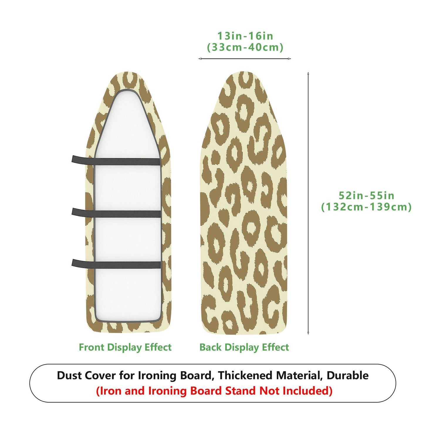 1-Piece Leopard Print Beige Stylish  Ironing Board Cover, Universal Size, Without Board
