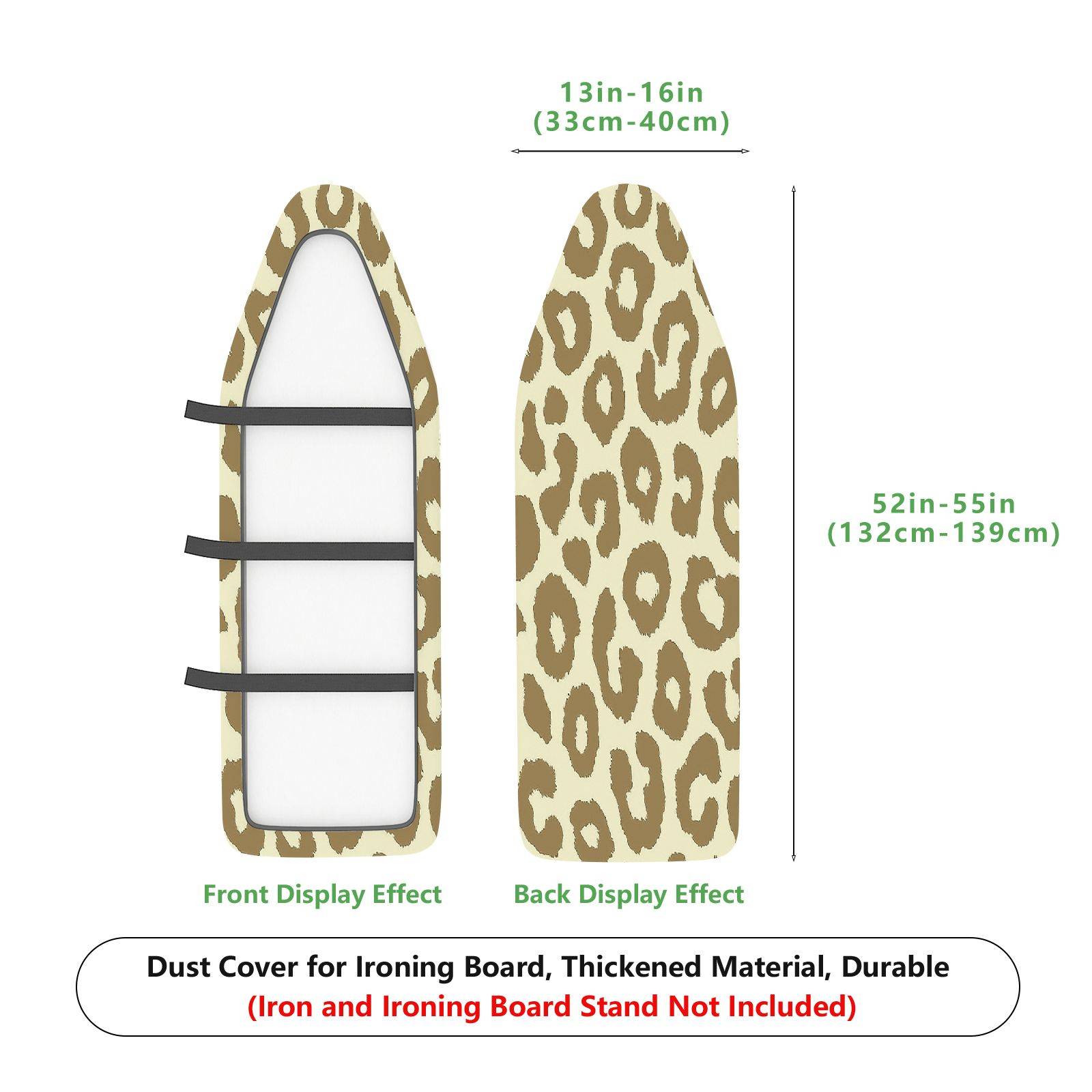 1-Piece Leopard Print Beige Stylish  Ironing Board Cover, Universal Size, Without Board