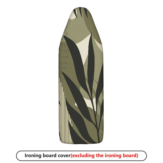 1-Piece Abstract Leaf Green Beige  Ironing Board Cover, Universal Size, Without Board