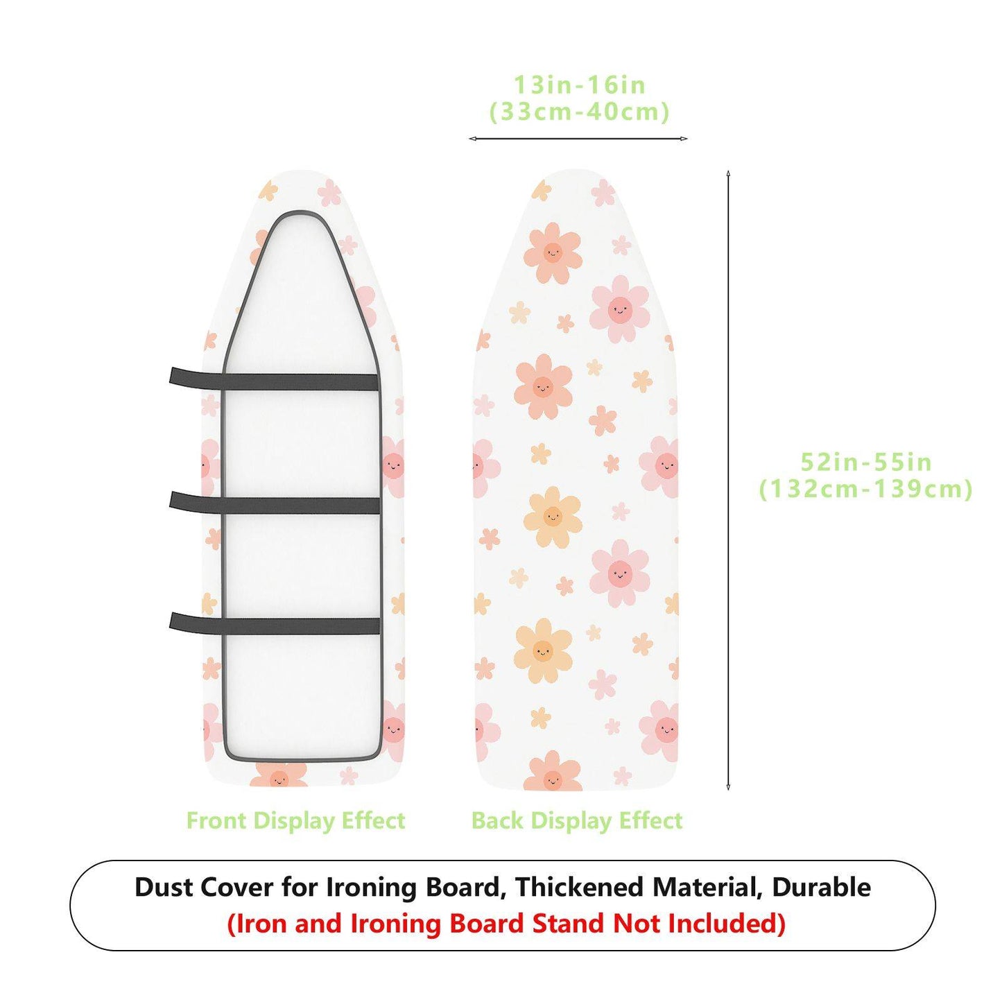 1-Piece Floral Pink Cute Patterns  Ironing Board Cover, Universal Size, Without Board