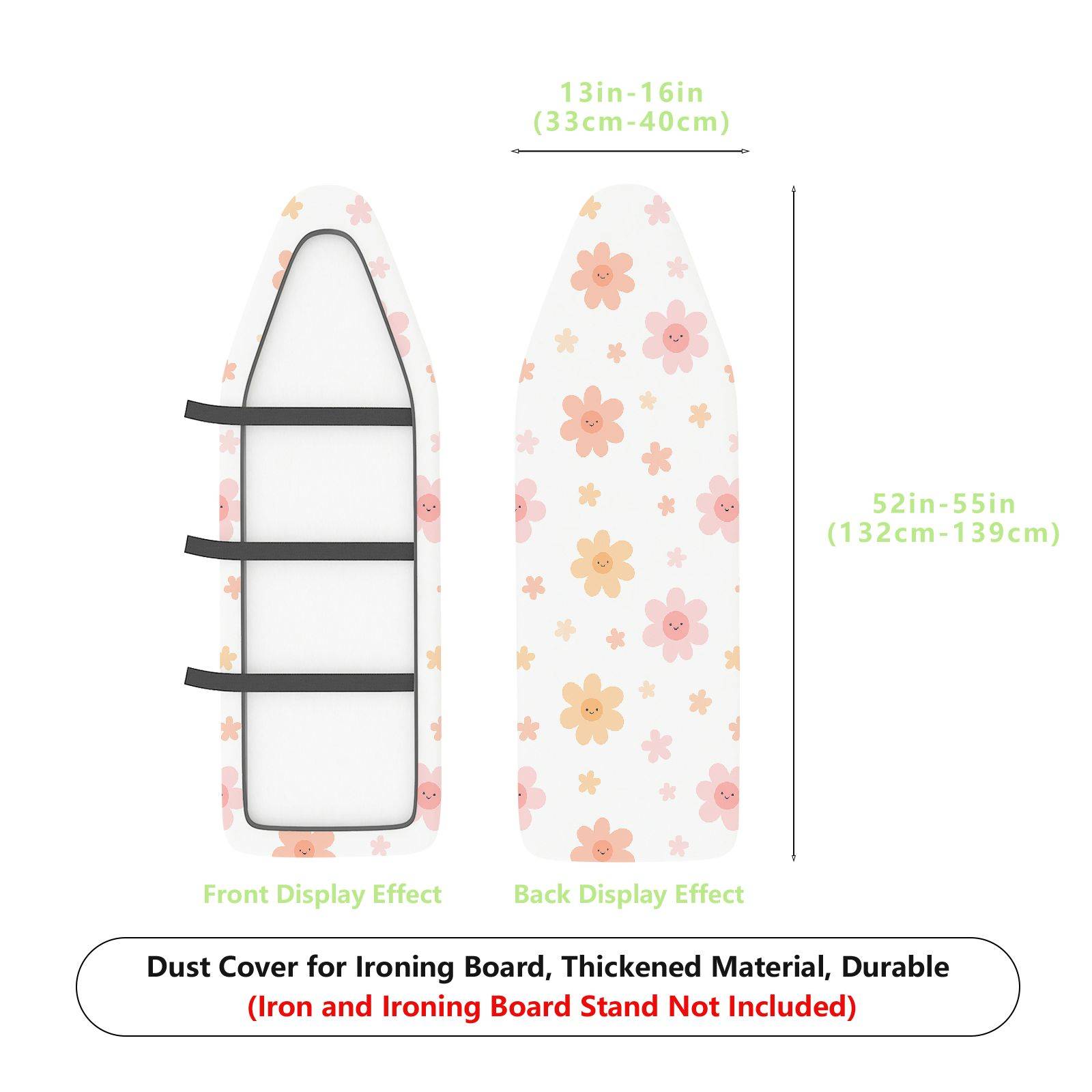 1-Piece Floral Pink Cute Patterns  Ironing Board Cover, Universal Size, Without Board