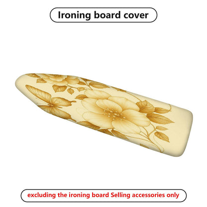 1-Piece Floral Beige Gold  Ironing Board Cover, Universal Size, Without Board