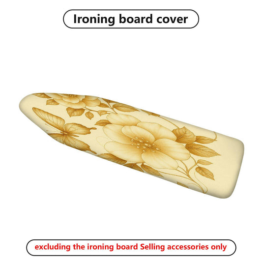 1-Piece Floral Beige Gold  Ironing Board Cover, Universal Size, Without Board