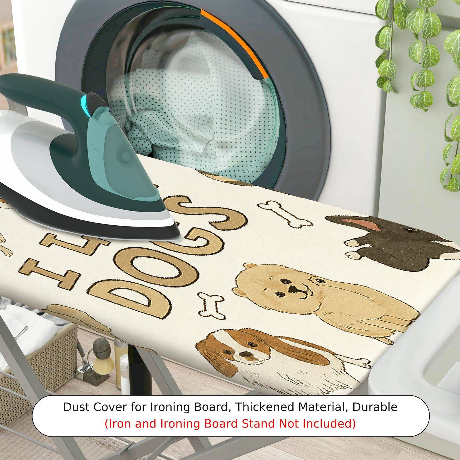 1-Piece Dog Bone Fun  Ironing Board Cover, Universal Size, Without Board