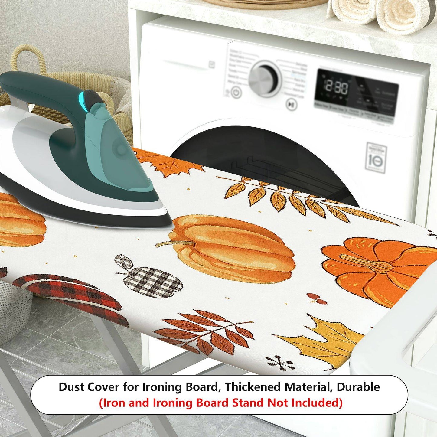 1-Piece Pumpkin Plaid Autumn  Ironing Board Cover, Universal Size, Without Board