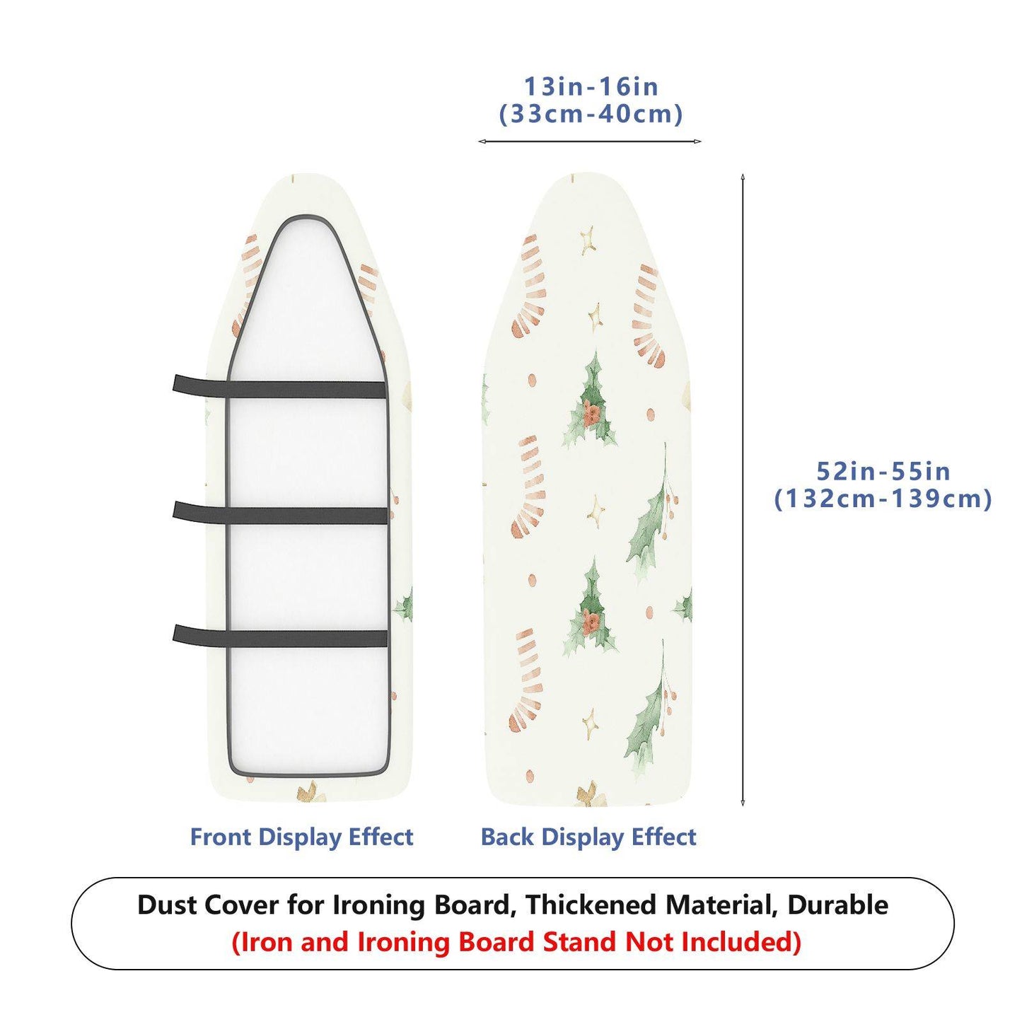 1-Piece Christmas Holiday Festive  Ironing Board Cover, Universal Size, Without Board