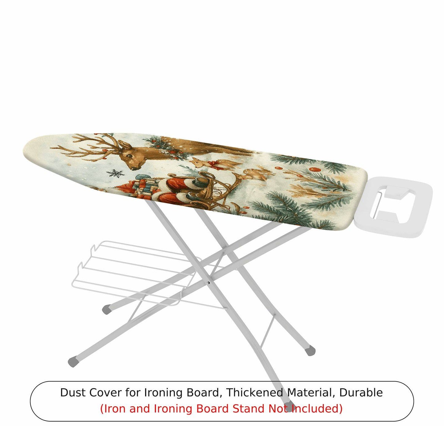 1-Piece Christmas Santa Reindeer  Ironing Board Cover, Universal Size, Without Board