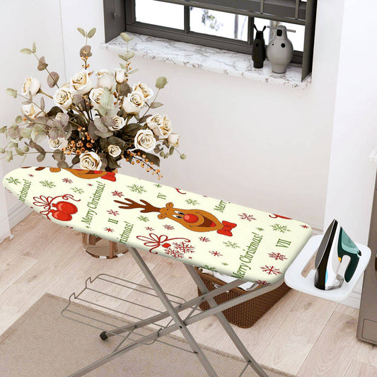 1-Piece Reindeer Snowflakes Merry Christmas  Ironing Board Cover, Universal Size, Without Board