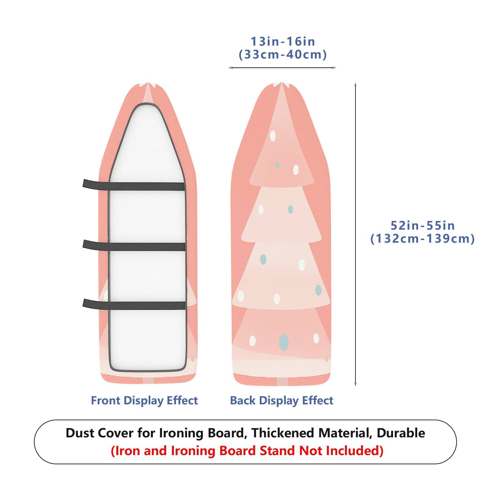 1-Piece Christmas Tree Pink Polka Dots  Ironing Board Cover, Universal Size, Without Board