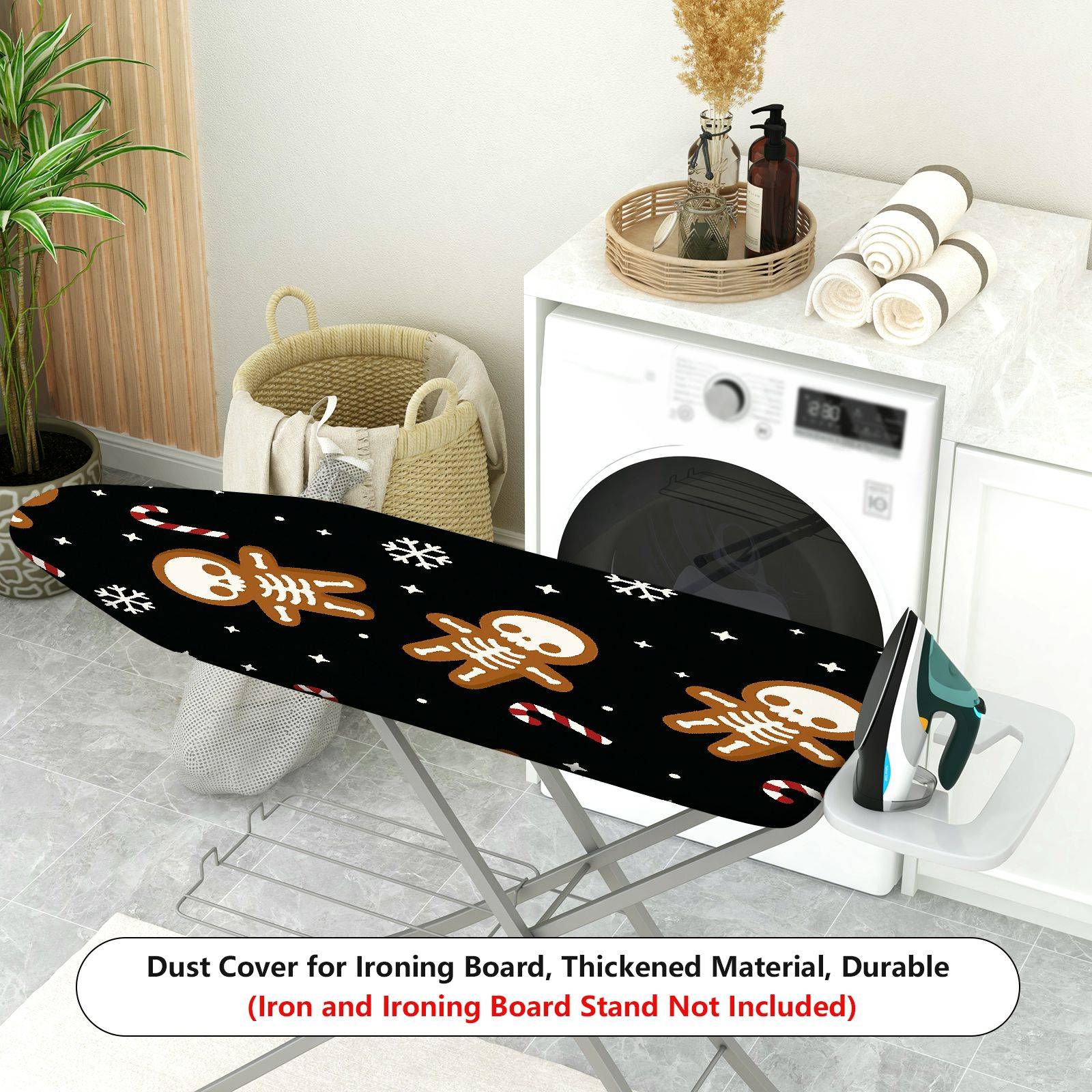 1-Piece Christmas Skull Candy  Ironing Board Cover, Universal Size, Without Board
