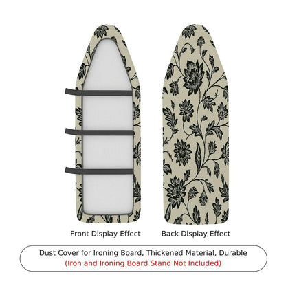 1-Piece Floral Pattern Black Beige  Ironing Board Cover, Universal Size, Without Board
