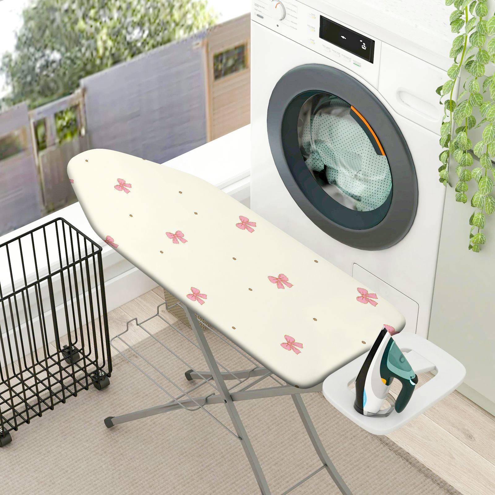 1-Piece Pink Bowknot Pattern Cute  Ironing Board Cover, Universal Size, Without Board