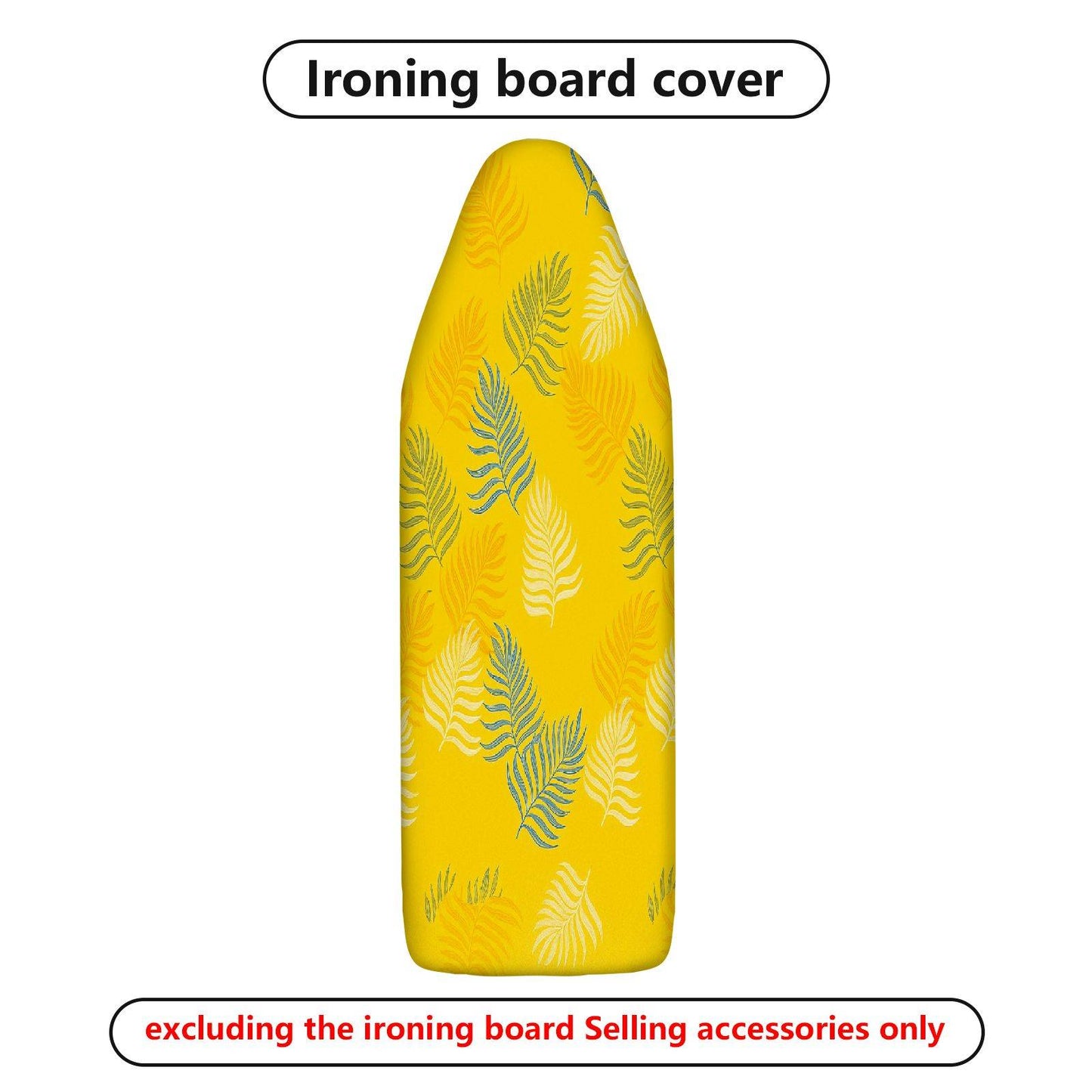 1-Piece Yellow Leaf Pattern Vibrant Tropical  Ironing Board Cover, Universal Size, Without Board