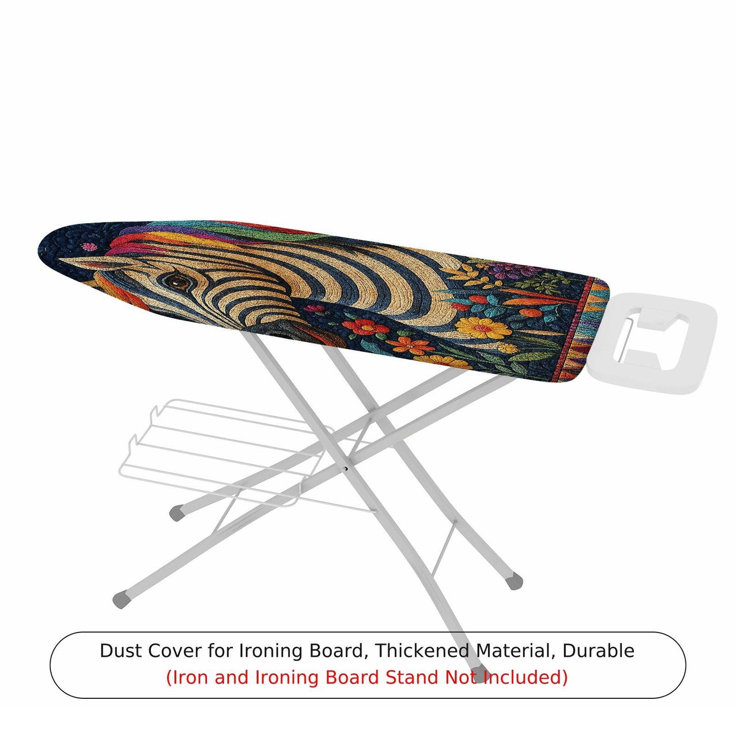 1-Piece Zebra Floral Colorful  Ironing Board Cover, Universal Size, Without Board
