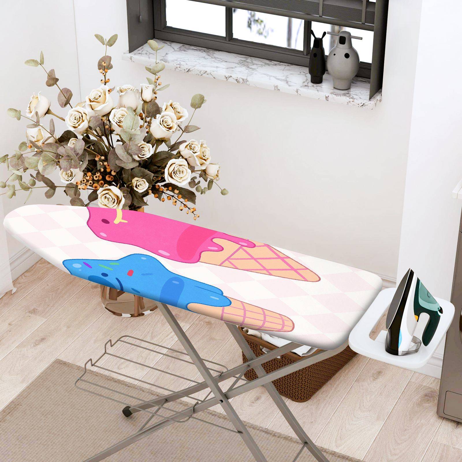 1-Piece Ice Cream Colorful Fun  Ironing Board Cover, Universal Size, Without Board