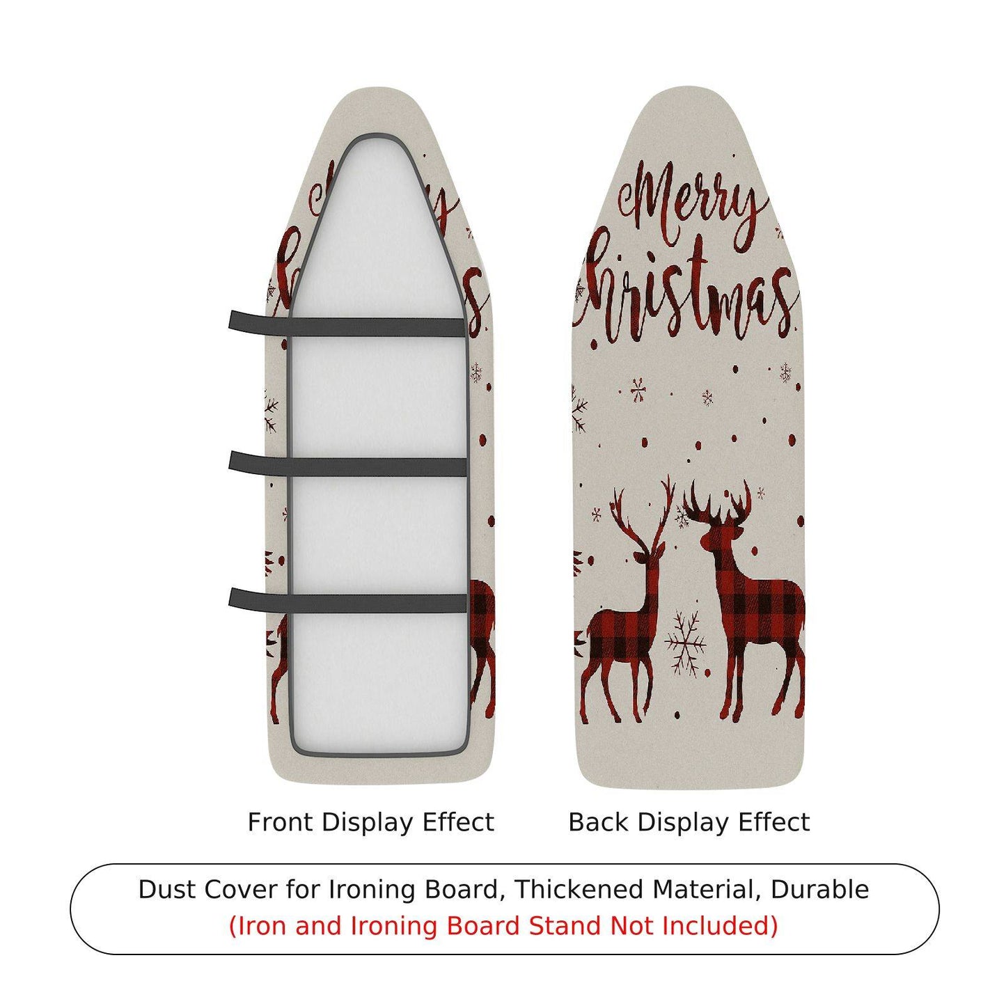1-Piece Christmas Reindeer Snowflakes  Ironing Board Cover, Universal Size, Without Board
