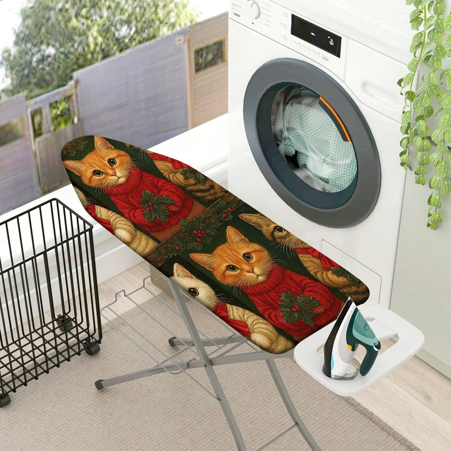 1-Piece Cat Christmas Festive  Ironing Board Cover, Universal Size, Without Board