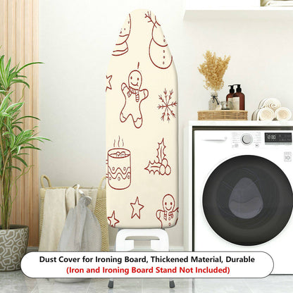1-Piece Christmas Snowman Gingerbread  Ironing Board Cover, Universal Size, Without Board