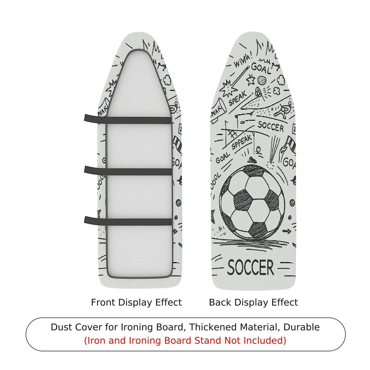 1-Piece Soccer Sports Fun  Ironing Board Cover, Universal Size, Without Board