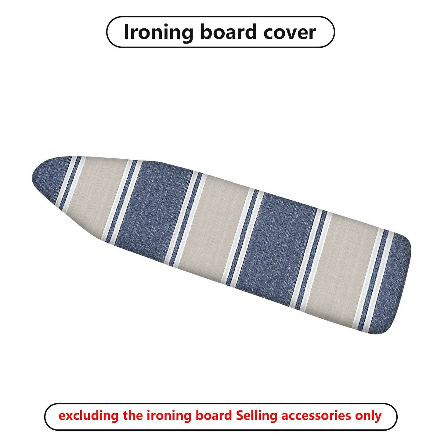 1-Piece Stripe Blue Beige Elegant  Ironing Board Cover, Universal Size, Without Board