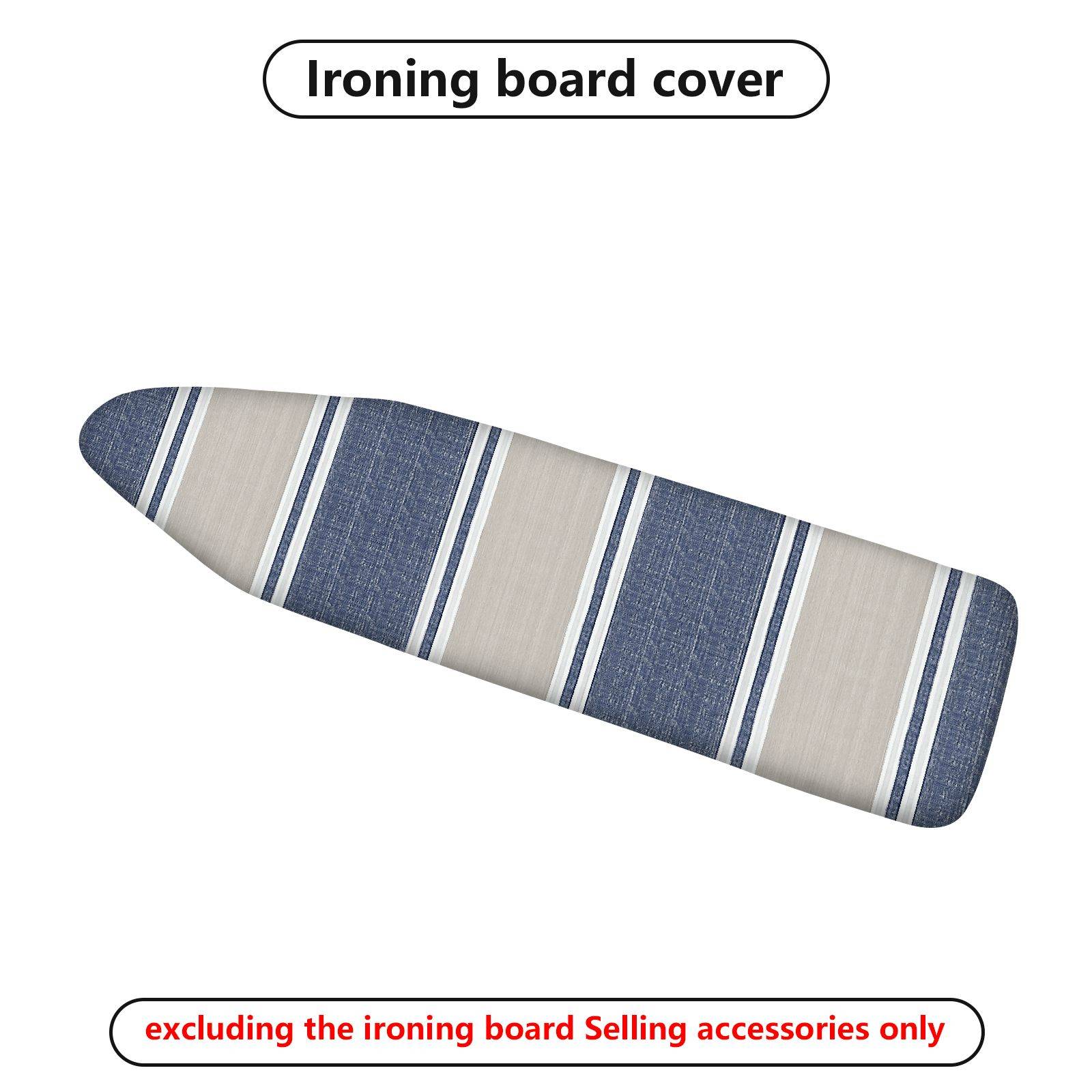 1-Piece Stripe Blue Beige Elegant  Ironing Board Cover, Universal Size, Without Board