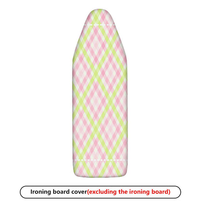 1-Piece Pink Green Plaid Pattern  Ironing Board Cover, Universal Size, Without Board