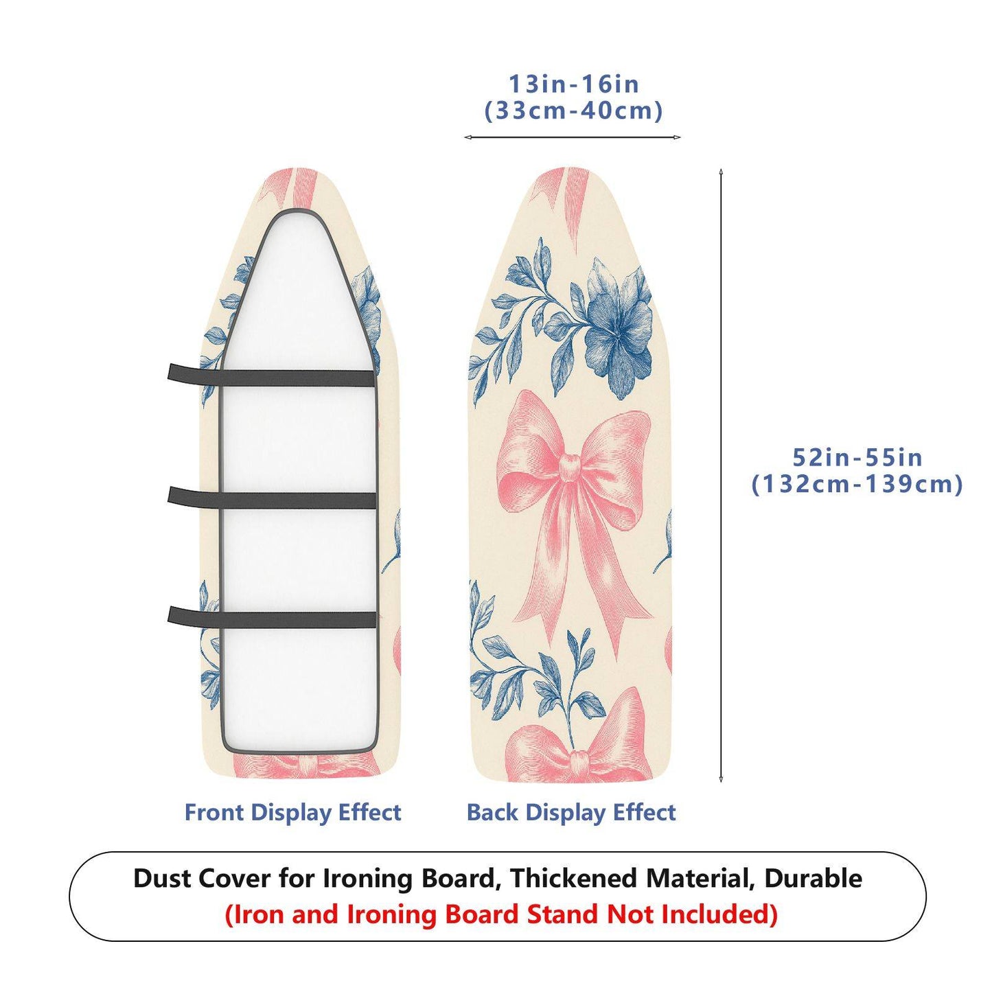 1-Piece Floral Bow Pattern Cute  Ironing Board Cover, Universal Size, Without Board