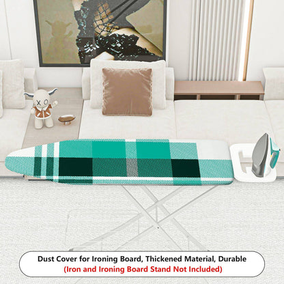 1-Piece Plaid Green White  Ironing Board Cover, Universal Size, Without Board