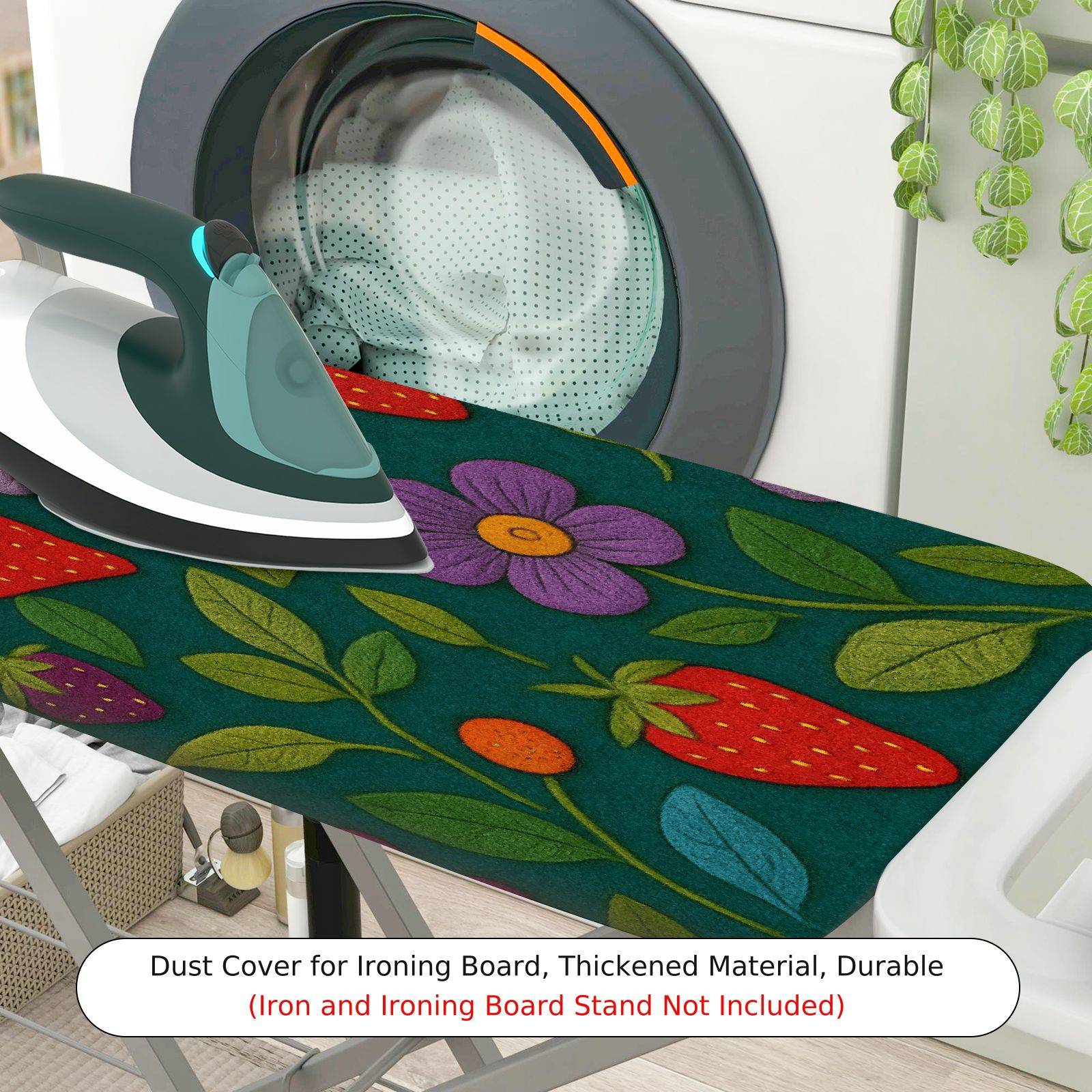 1-Piece Floral Fruit Leaf  Ironing Board Cover, Universal Size, Without Board
