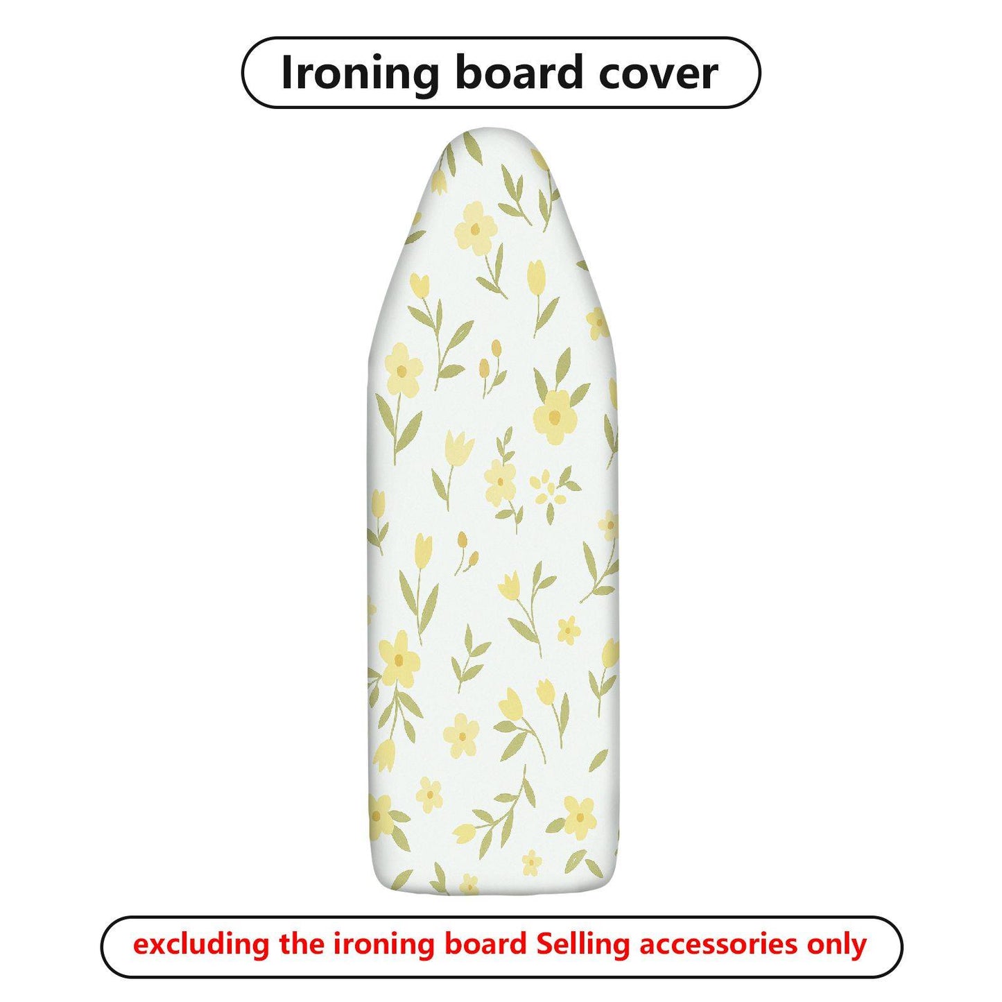 1-Piece Yellow Floral Pattern Decorative Printed  Ironing Board Cover, Universal Size, Without Board