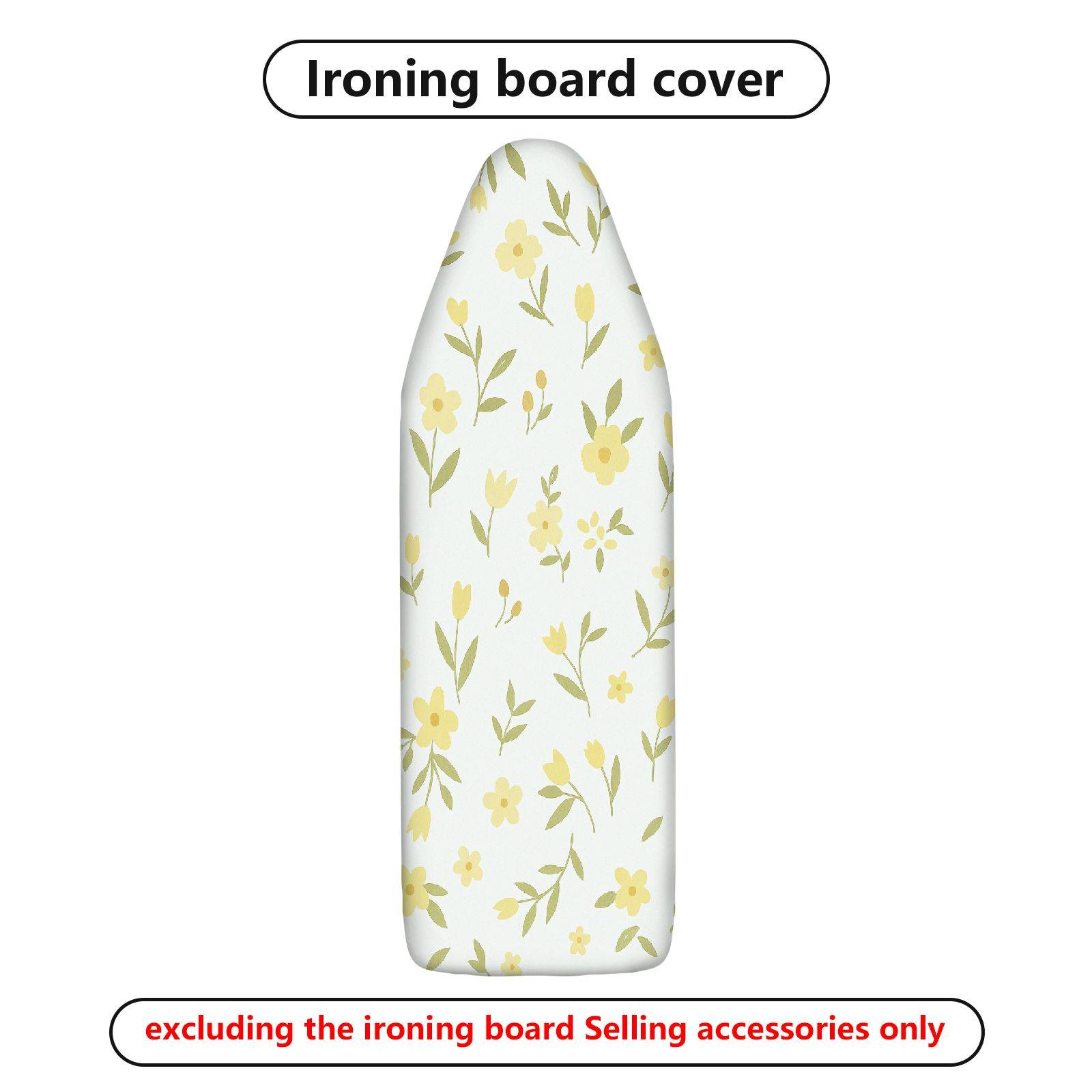 1-Piece Yellow Floral Pattern Decorative Printed  Ironing Board Cover, Universal Size, Without Board