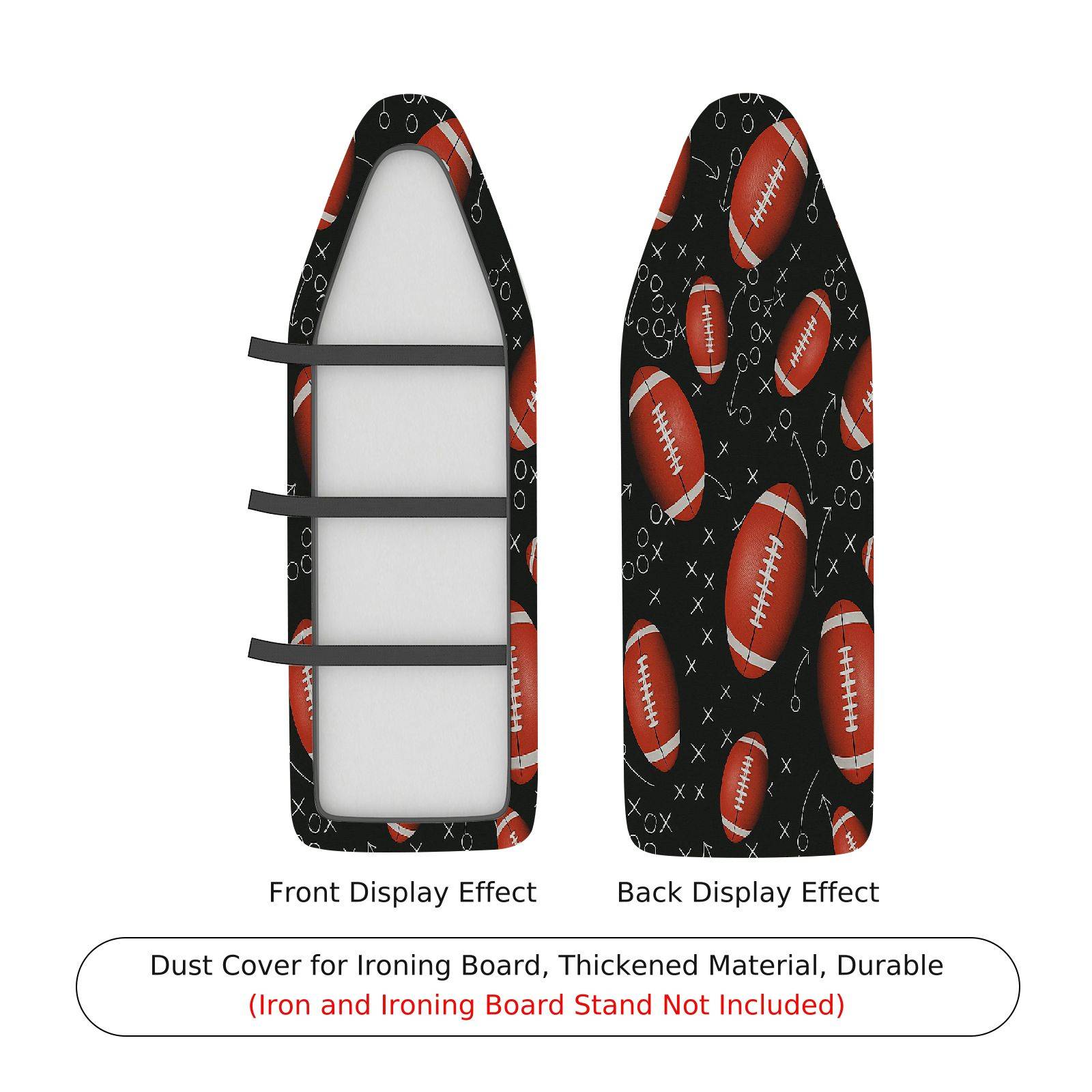 1-Piece Football Sports Black  Ironing Board Cover, Universal Size, Without Board