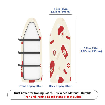 1-Piece Christmas Red White Pattern Santa Hat  Ironing Board Cover, Universal Size, Without Board
