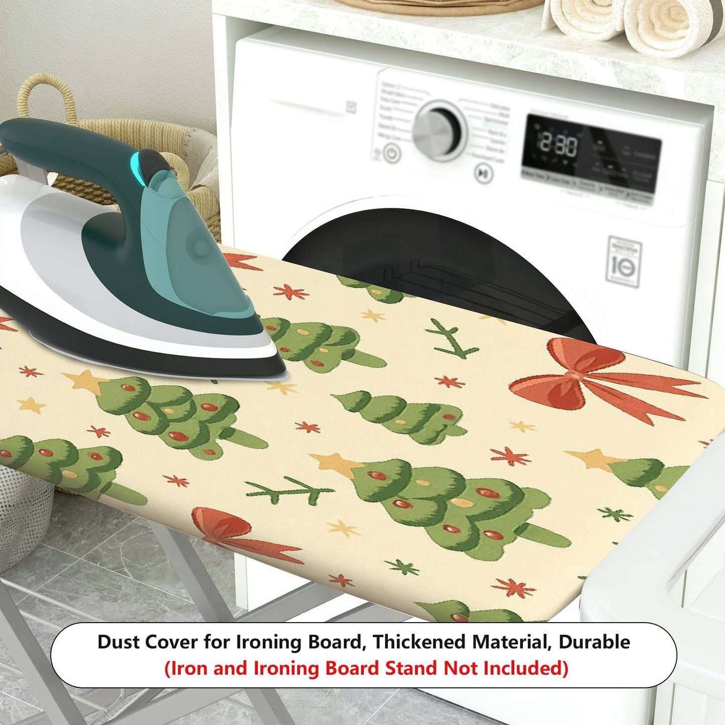 1-Piece Christmas Tree Bow Star  Ironing Board Cover, Universal Size, Without Board