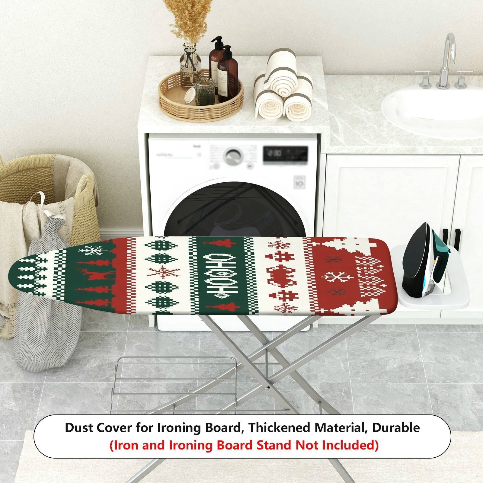 1-Piece Reindeer Christmas Snowflake  Ironing Board Cover, Universal Size, Without Board