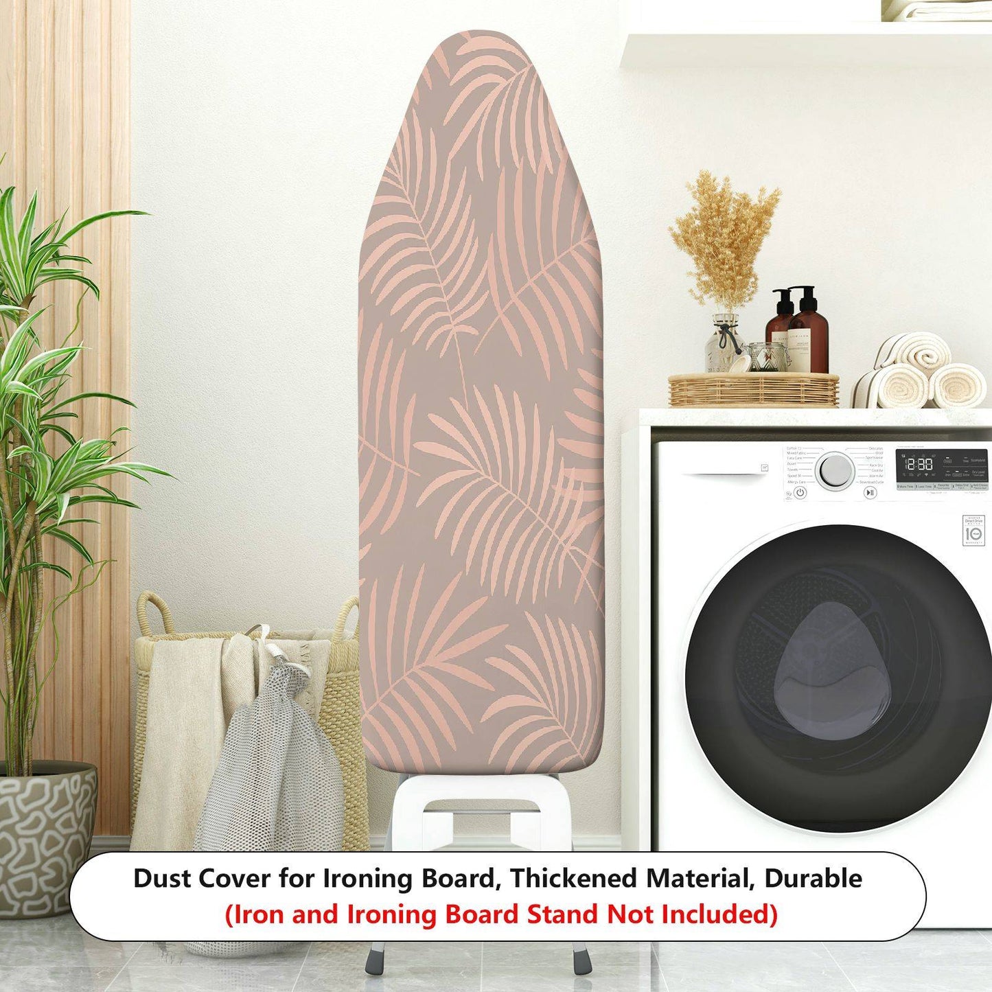 1-Piece Leaf Tropical Beige  Ironing Board Cover, Universal Size, Without Board